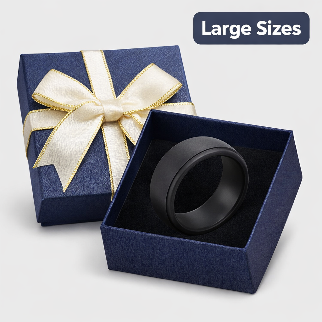 Dad's Ring Size 10 Silicone Wedding Band With Gift Box