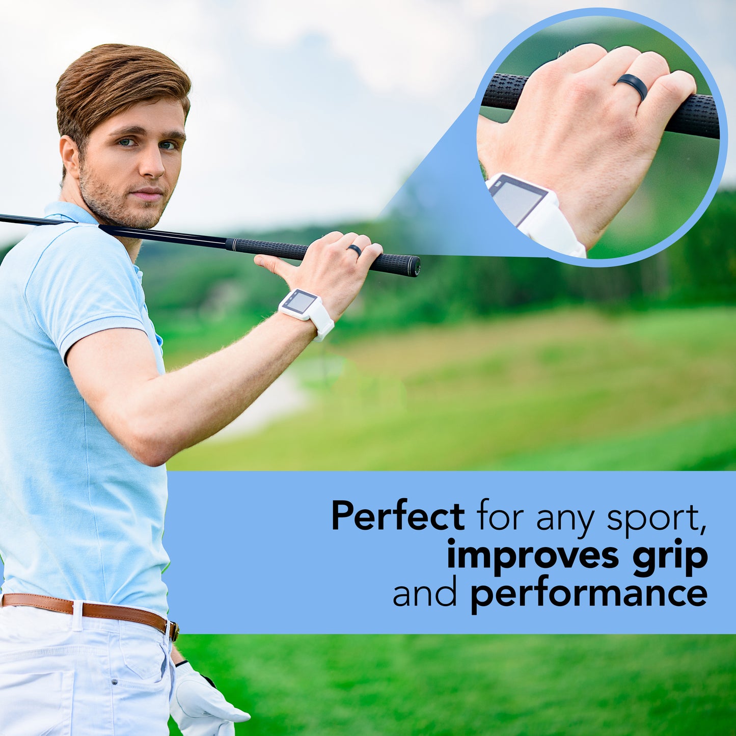 Dad's Ring Size 10 Silicone Wedding Band With Gift Box