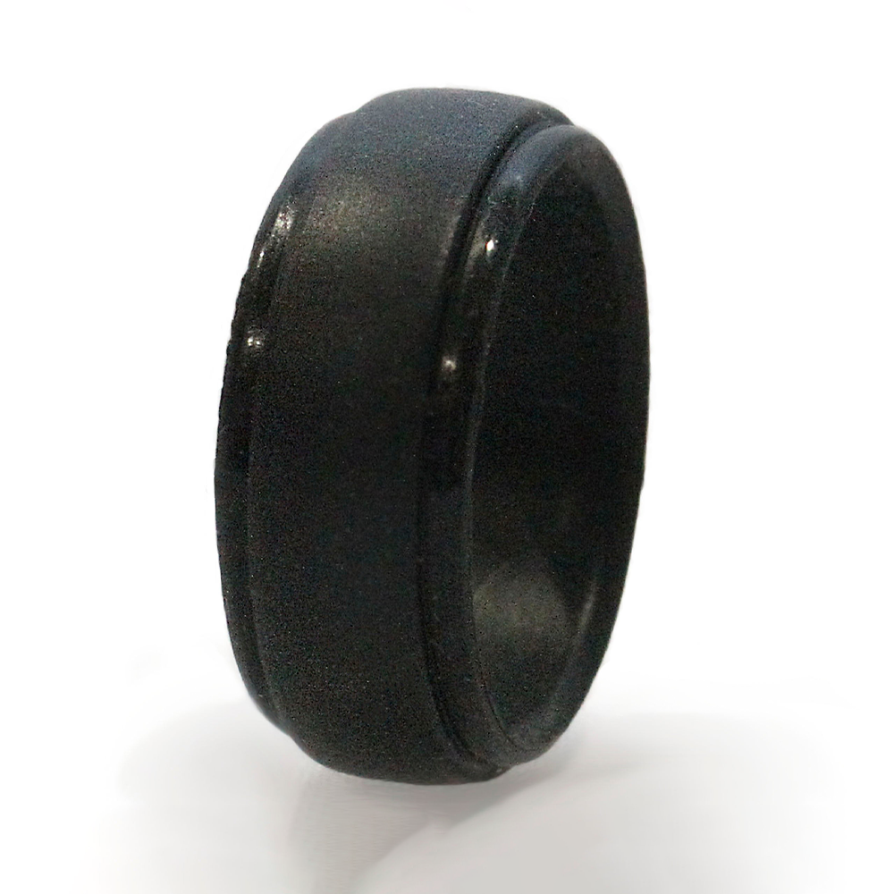 SILICONE WEDDING RINGS FOR MEN BLACK COLOR